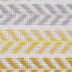 18" X 18" Yellow and White Chevron Cotton Zippered Pillow