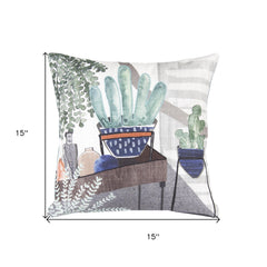 Set Of Two 15 x 6 Green Cotton blend Zippered Pillow