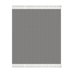 Gray Woven Cotton Solid Color Throw Blanket