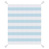 Blue and White Woven Cotton Striped Throw Blanket