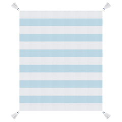 Blue and White Woven Cotton Striped Throw Blanket