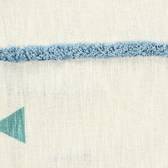 Cream Woven Cotton Geometric Throw Blanket