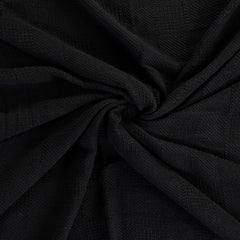 Black Woven Cotton Solid Color Throw Blanket