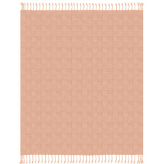 Orange Woven Cotton Solid Color Throw Blanket