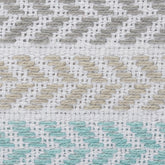 18" X 18" Green and White Chevron Cotton Zippered Pillow