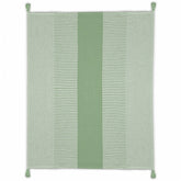 Green Woven Cotton Striped Throw Blanket