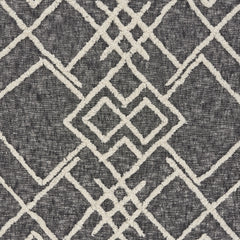 Black and Gray Woven Cotton Geometric Throw Blanket