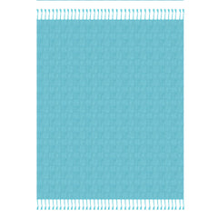 Blue Woven Cotton Solid Color Throw Blanket