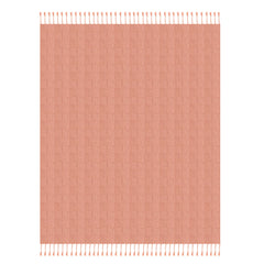 Pink Woven Cotton Solid Color Throw Blanket