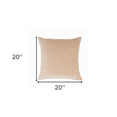 20" X 20" Taupe Cotton Zippered Pillow