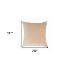 20" X 20" Taupe Cotton Zippered Pillow