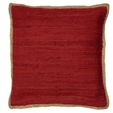 20" x 20" Red 100% Cotton Zippered Pillow