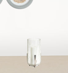 6" Silver Flameless Tabletop Hurricane Candle Holder