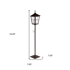 43" Black Flameless Lantern Candle Holder