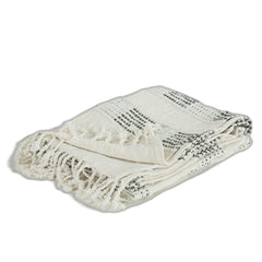 Gray Woven 95% Cotton/5% Acrylic Throw Blanket