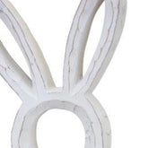 Set Of Two 11" White Polyresin Rabbit Figurine