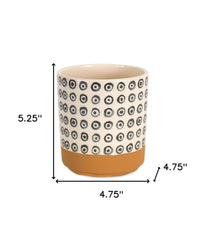 Brown and Black Set of Four Dolomite 3.32468 ounce Round Pot Planter