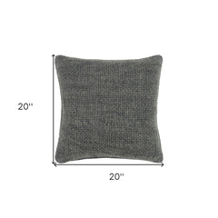 20" Gray Cotton Blend Pillow