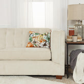 14" X 20" Orange and Ivory Thanksgiving Cotton Pillow With Embroidery Edges