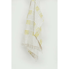 Yellow Woven 95% Cotton/5% Acrylic Throw Blanket