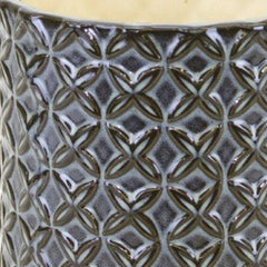 Gray and Brown Set of Two Clay 7.20346 ounce Round Pot Planter