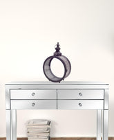 18" Black Flameless Floor Lantern Candle Holder