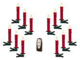 Set of Twentyfour Red LED Flameless Christmas Tree Clip On Candles