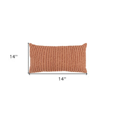 14" X 14" Terra Cotta Cotton Blend Pillow