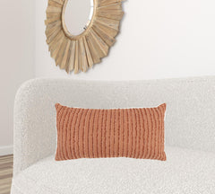 14" X 14" Terra Cotta Cotton Blend Pillow