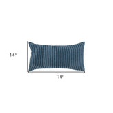 14" X 14" Blue Cotton Blend Pillow