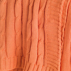 Orange Knitted 100% Cotton Throw Blanket