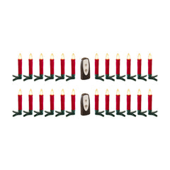 Set of Twentyfour Red LED Flameless Christmas Tree Clip On Candles