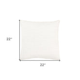22" White Cotton Pillow