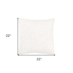 22" White Cotton Pillow