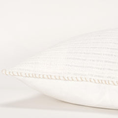 22" White Cotton Pillow