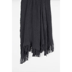 Blue Gray Woven 100% Cotton Throw Blanket