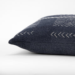 20" Blue and White Cotton Pillow