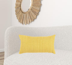 14" X 14" Yellow Cotton Blend Pillow