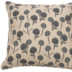 Set Of Two 18" x 18" Beige and Blue 100% Cotton Artichoke Pillow