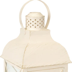 Set Of Three White Flameless Floor Lantern Candle Holder