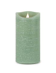 7" Green Flameless Pillar Candle
