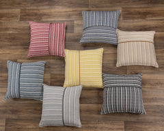 20" Blue and White Cotton Pillow With Embroidery Edges