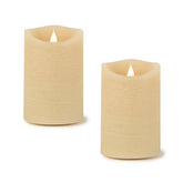Set of Two Beige Flameless Pillar Candle