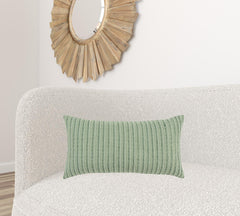 14" X 14" Green Cotton Blend Pillow