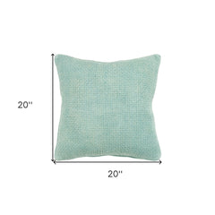 20" Mint Green Cotton Blend Pillow