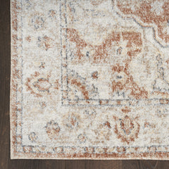 10' Gold and Ivory Oriental Power Loom Washable Runner Rug