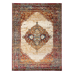 9' x 12' Red Medallion Power Loom Area Rug