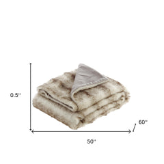Brown Knitted Polyester Animal Print Throw Blanket