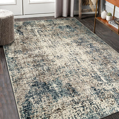 5' x 7' Blue Abstract Power Loom Area Rug