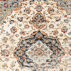 8' x 10' Orange and Ivory Medallion Power Loom Area Rug